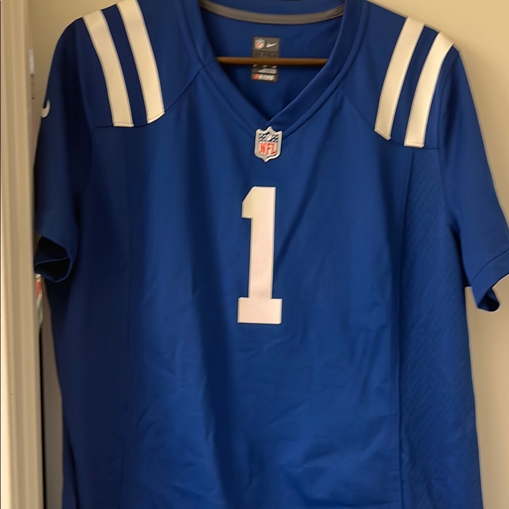 NFL Indianapolis Colts Blue and White Short Sleeve Jersey